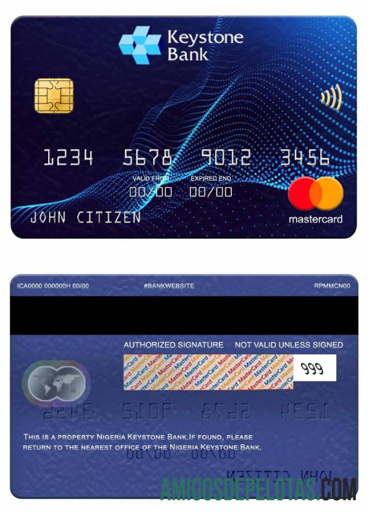 Nigeria Keystone Bank Mastercard example